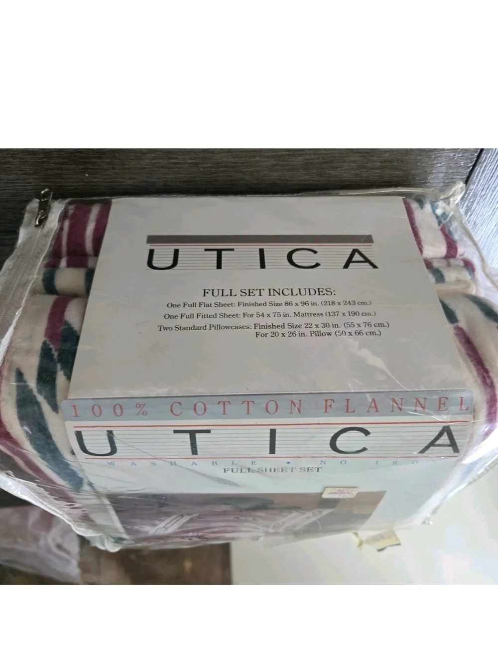 VTG Utica Flannel Aztec Southwest Full Size Sheet Set NOS
